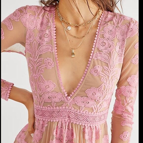 For Love & Lemons Temecula Maxi Dress in Pink - Picture 3 of 9